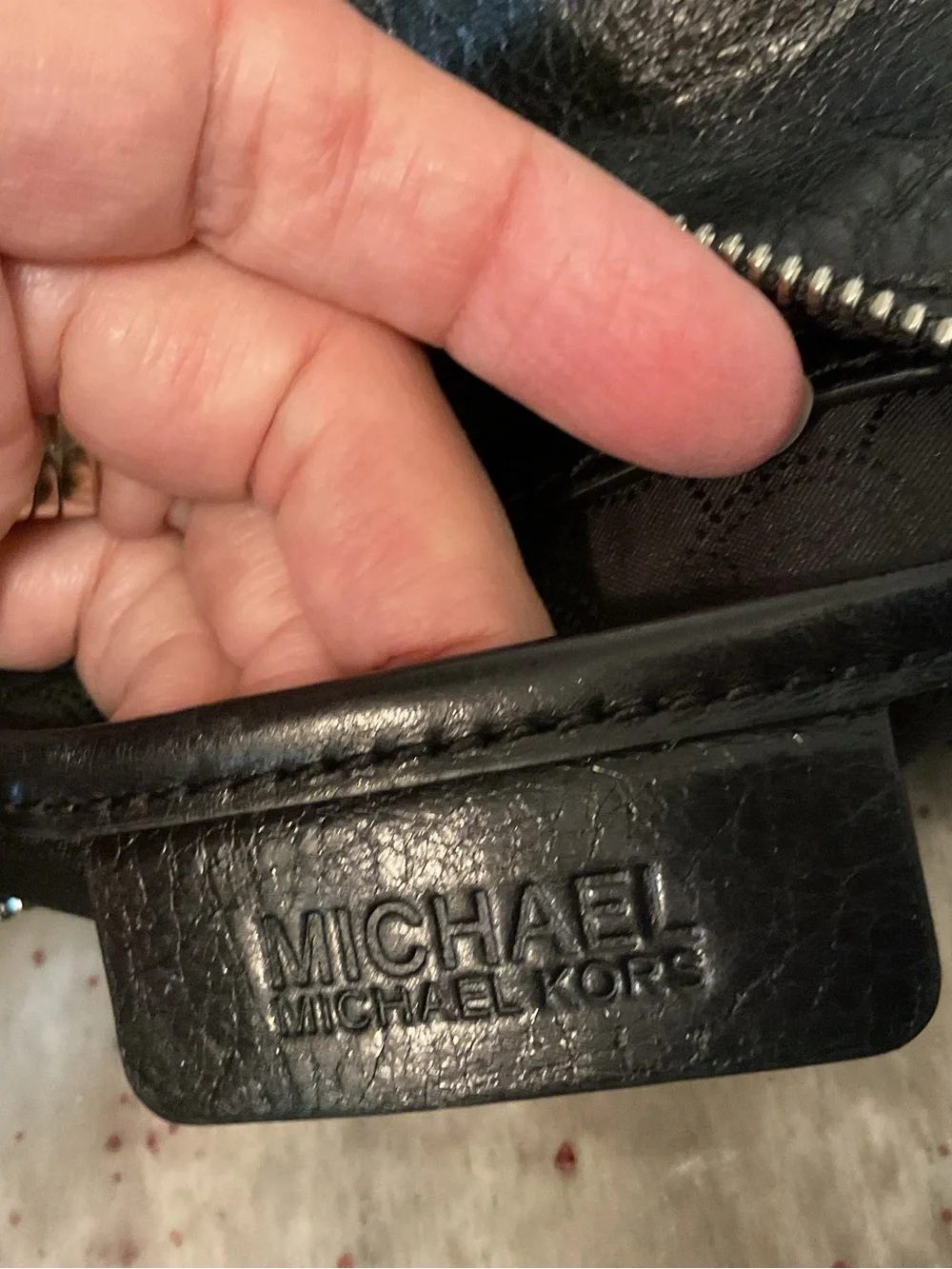 Michael Kors black leather Fallon Hobo bag